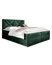 Zielone łóżko kontynentalne z pojemnikiem 5 rozmiarów - Velvaro w sklepie Edinos.pl