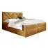 Musztardowe welurowe łóżko kontynentalne 5 rozmiarów - Velvaro