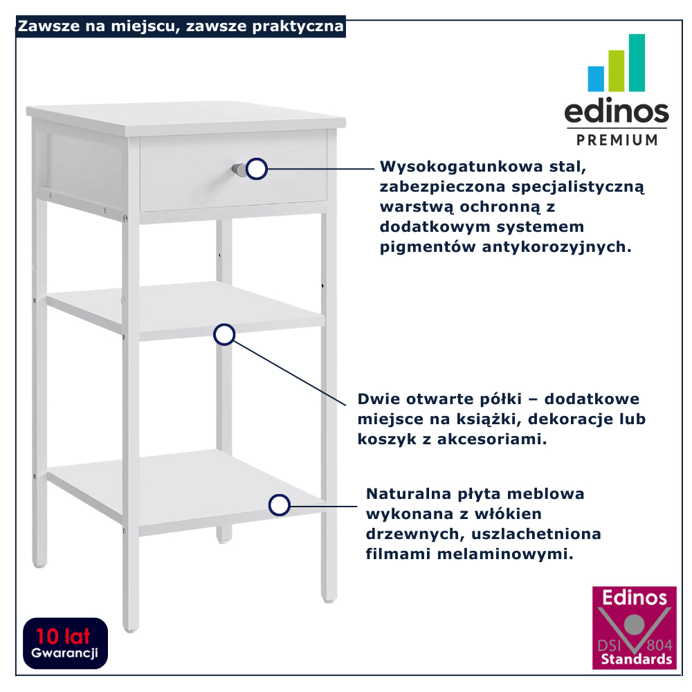 nowoczesna szafka nocna biała