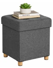 Szara pufa do sypialni na nóżkach ze schowkiem - Dolexo 3X w sklepie Edinos.pl