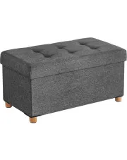 Szara prostokątna pufa ze schowkiem - Dolexo 4X w sklepie Edinos.pl
