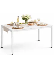 Biały stół w stylu loft 120x60 na metalowych nogach - Emike w sklepie Edinos.pl