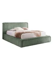 Zielone tapicerowane łóżko z pojemnikiem 5 rozmiarów - Cordelio w sklepie Edinos.pl