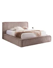Jasnobrązowe łóżko tapicerowane 5 rozmiarów - Cordelio w sklepie Edinos.pl