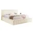 Kremowe sztruksowe łóżko tapicerowane 5 rozmiarów - Cordelio