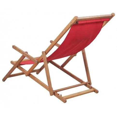Szczegółowe zdjęcie nr 5 produktu Czerwony składany leżak plażowy - Kane