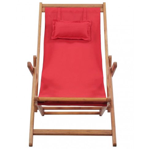 Szczegółowe zdjęcie nr 4 produktu Czerwony składany leżak plażowy - Inglis