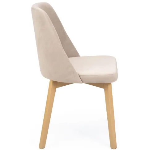 Szczegółowe zdjęcie nr 4 produktu Beżowe pluszowe krzesło kubełkowe - Bentrix 4X