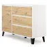 Skandynawska komoda z szafką i szufladami biały + dąb artisan - Bilgo 3X