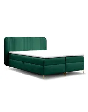 Zielone welurowe łóżko kontynentalne 4 rozmiary - Averell w sklepie Edinos.pl