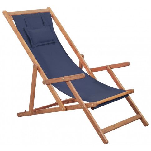 Zdjęcie produktu Granatowy drewniany leżak plażowy - Inglis.