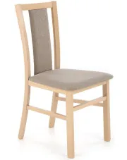 Tapicerowane krzesło drewniane dąb sonoma - Onder w sklepie Edinos.pl