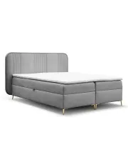 Szare welurowe łóżko kontynentalne 4 rozmiary - Averell w sklepie Edinos.pl