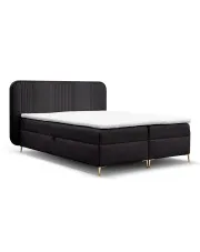 Czarne welurowe łóżko z pojemnikiem 4 rozmiary - Averell w sklepie Edinos.pl