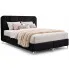 Czarne welurowe łóżko z pojemnikiem 4 rozmiary - Averell