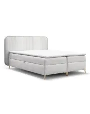 Jasnoszare nowoczesne łóżko kontynentalne 4 rozmiary - Averell w sklepie Edinos.pl