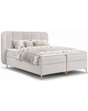 Jasnoszare nowoczesne łóżko kontynentalne 4 rozmiary - Averell w sklepie Edinos.pl