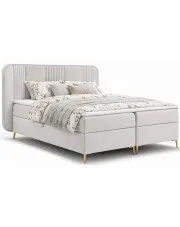 Jasnoszare nowoczesne łóżko kontynentalne 4 rozmiary - Averell w sklepie Edinos.pl