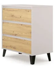 Skandynawska komoda na czarnych nóżkach kaszmir + dąb artisan - Bilgo 4X w sklepie Edinos.pl