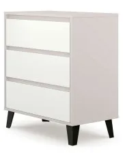 Komoda z 3 szufladami do przechowywania kaszmir + biały - Bilgo 4X w sklepie Edinos.pl