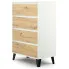 Komoda z 4 szufladami w stylu skandynawskim biały + dąb artisan - Bilgo 5X