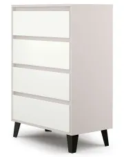 Komoda w stylu skandynawskim kaszmir + biały - Bilgo 5X w sklepie Edinos.pl