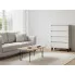 Salon z wykorzytaniem komody na nóżkach Bilgo 5X kaszmir + biały