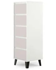 Komoda skandynawska z 5 szufladami biały + kaszmir - Bilgo 6X w sklepie Edinos.pl