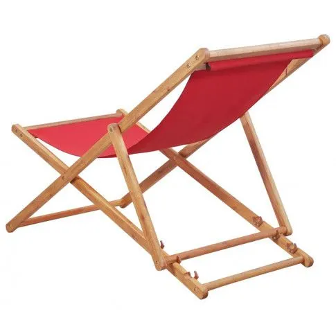 Szczegółowe zdjęcie nr 6 produktu Czerwony leżak plażowy - Kane 2X