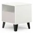 Skandynawski stolik nocny z szufladą biały + kaszmir - Bilgo 7X