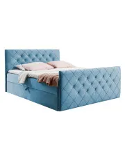 Niebieskie pikowane łóżko welurowe 5 rozmiarów - Celivera w sklepie Edinos.pl