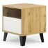 Stolik nocny do sypialni skandynawskiej dąb artisan + biały - Bilgo 7X