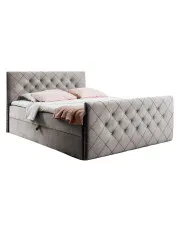 Szaro-beżowe welurowe łóżko kontynentalne 5 rozmiarów - Celivera w sklepie Edinos.pl