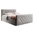 Szaro-beżowe welurowe łóżko kontynentalne 5 rozmiarów - Celivera