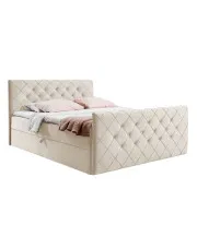 Jasnobeżowe łóżko kontynentalne z pojemnikiem 5 rozmiarów - Celivera w sklepie Edinos.pl
