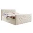 Jasnobeżowe łóżko welurowe Celivera