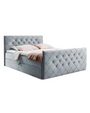 Jasnoszare welurowe łóżko glamour 5 rozmiarów - Celivera w sklepie Edinos.pl