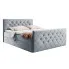 Jasnoszare welurowe łóżko glamour 5 rozmiarów - Celivera