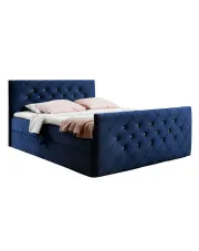 Granatowe łóżko kontynentalne z pojemnikiem 5 rozmiarów - Celivera w sklepie Edinos.pl