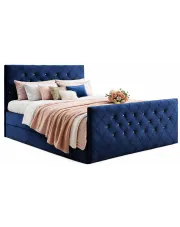 Granatowe łóżko kontynentalne z pojemnikiem 5 rozmiarów - Celivera w sklepie Edinos.pl