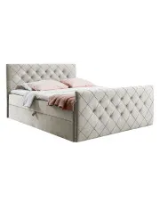 Kremowe łóżko kontynentalne z pojemnikiem 5 rozmiarów - Celivera w sklepie Edinos.pl