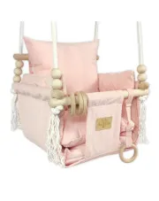 Różowa drewniana huśtawka dla niemowlaka - Papios w sklepie Edinos.pl