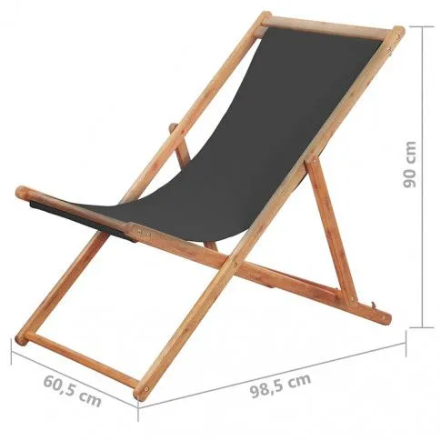 Szczegółowe zdjęcie nr 10 produktu Szary składany leżak na plażę - Kane 2X