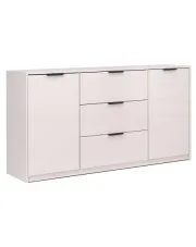 Beżowa duża komoda do przechowywania 160 cm kaszmir połysk - Fassia 3X w sklepie Edinos.pl