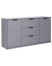 Szara długa komoda z 3 szufladami szara lawa połysk - Fassia 3X w sklepie Edinos.pl