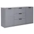 Szara długa komoda z 3 szufladami szara lawa połysk - Fassia 3X
