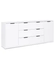 Długa biała komoda z szufladami połysk - Fassia 4X w sklepie Edinos.pl