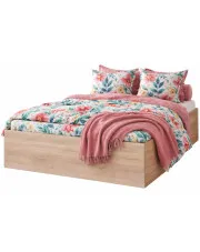 Skandynawskie łóżko z podnoszonym stelażem dąb sonoma 120x200 - Niri 3X w sklepie Edinos.pl