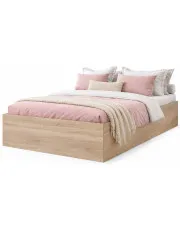 Łóżko z pojemnikiem na pościel dąb sonoma 140x200 - Niri 3X w sklepie Edinos.pl