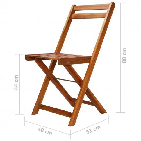 Szczegółowe zdjęcie nr 10 produktu Zestaw drewnianych krzeseł ogrodowych 2 szt. Emert - brązowy